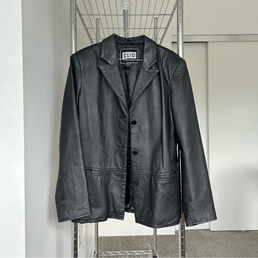Clio leather blazer jacket